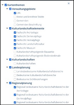 Auswahlliste für die Kartenthemen. (Zum vergrößern auf das Bild klicken.)